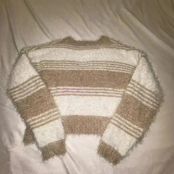 Forever 21 Womens Fuzzy Knit Striped Sweater - Picture 5 of 5